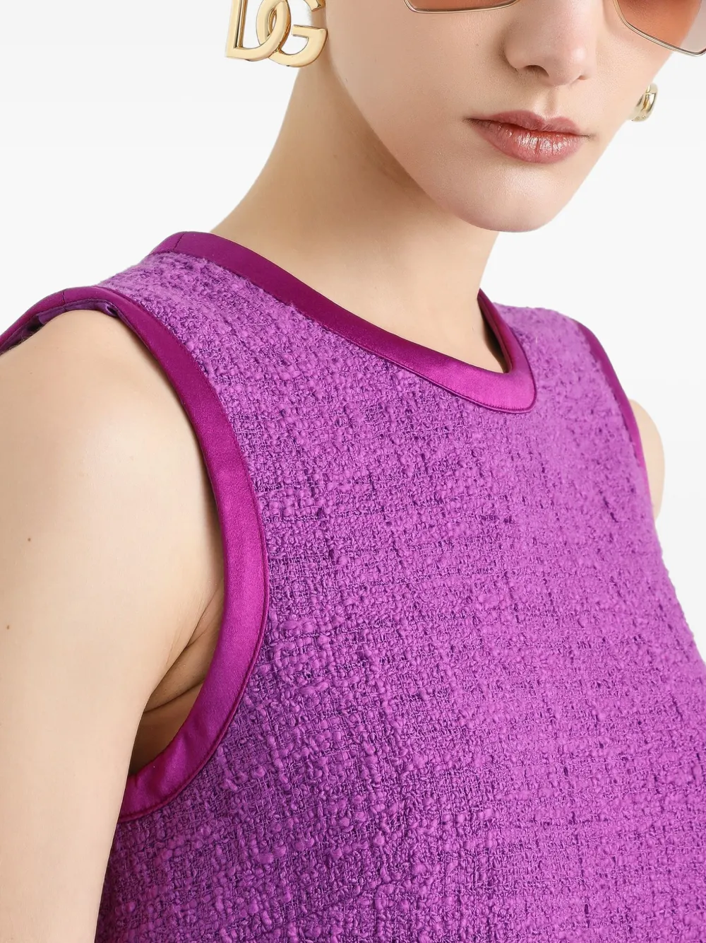 Dolce & Gabbana Tweed mini-jurk Paars