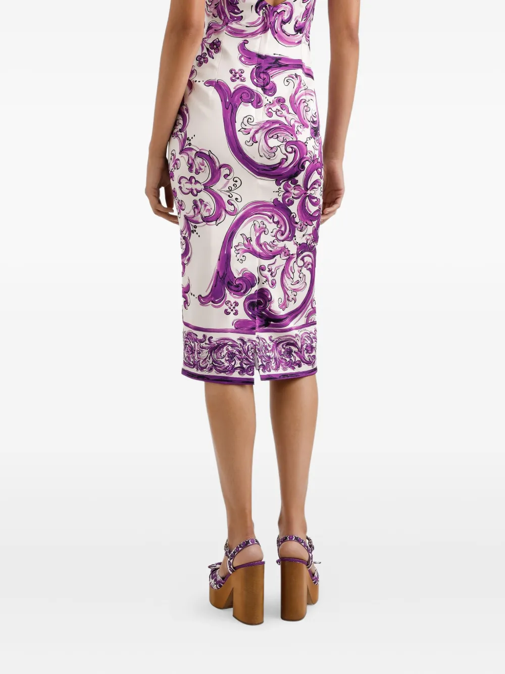 Dolce & Gabbana Midi-jurk met print Wit