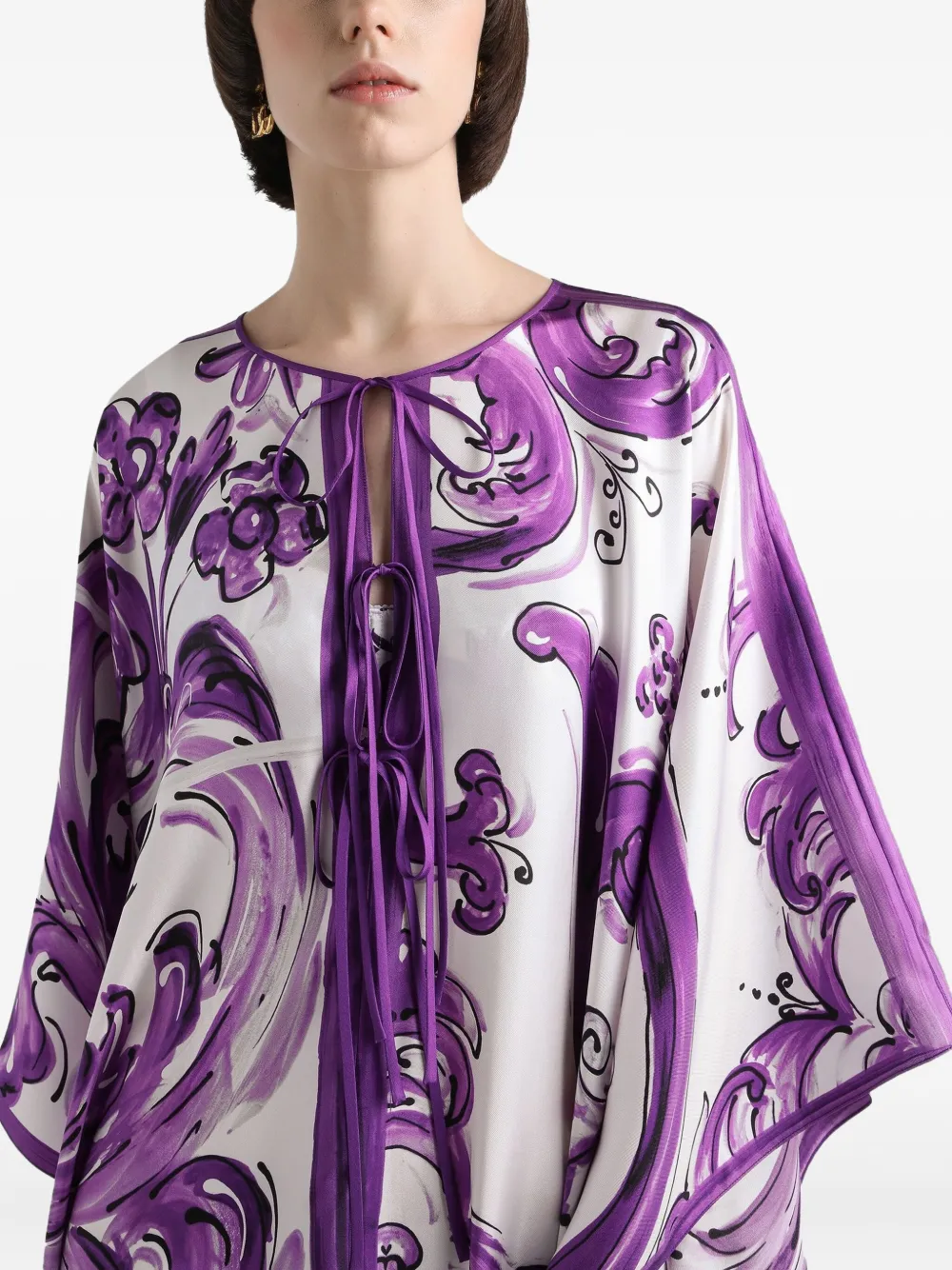 Dolce & Gabbana Jurk met Majolica-print Wit