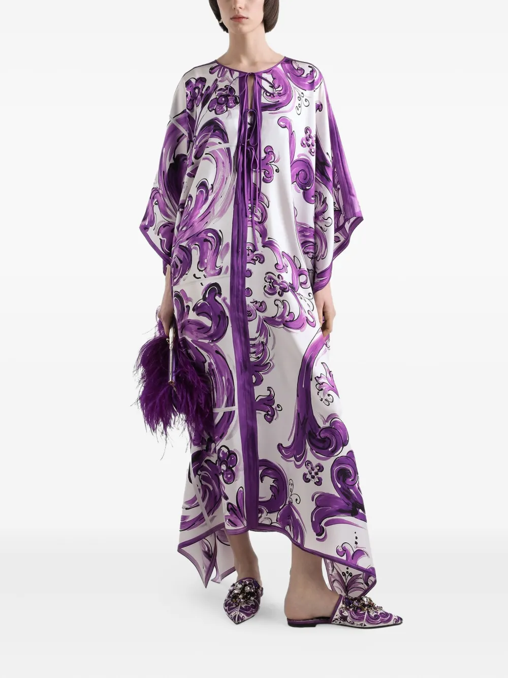 Dolce & Gabbana Jurk met Majolica-print Wit