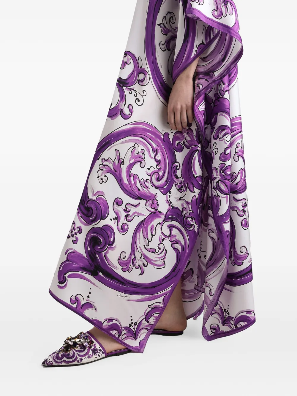 Dolce & Gabbana Jurk met Majolica-print Wit