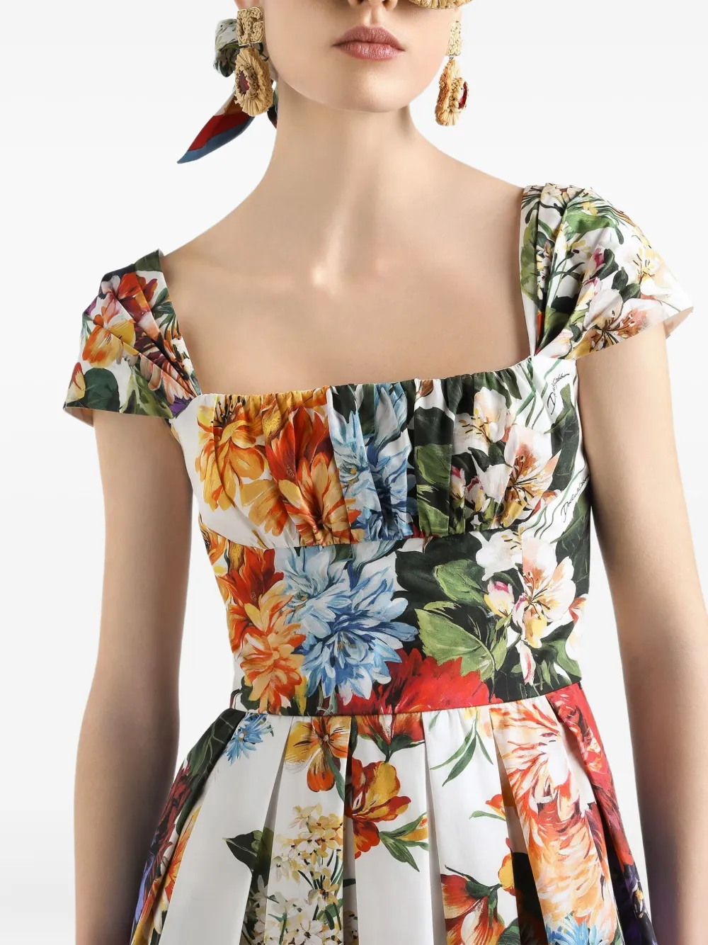 Dolce & Gabbana Jurk met bloemenprint Wit