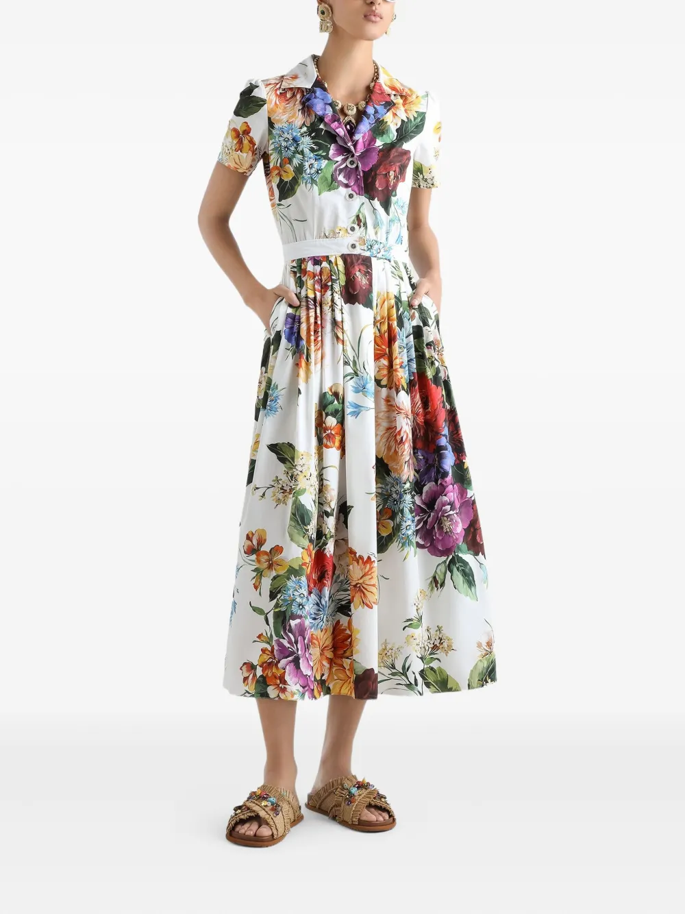 Dolce & Gabbana Maxi-rok met bloemenprint - Wit