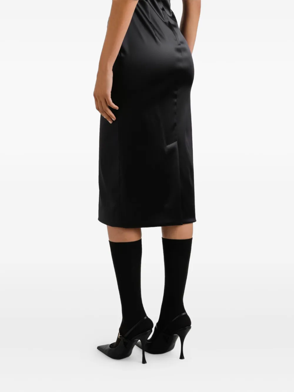 Dolce & Gabbana Midi-jurk met vierkante hals Zwart