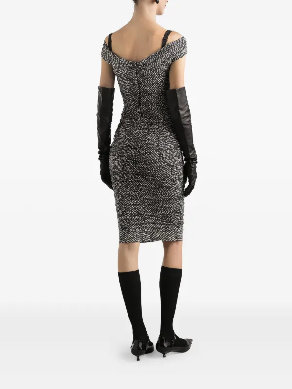 Dolce & Gabbana off-shoulder Midi Dress | Black | FARFETCH GE