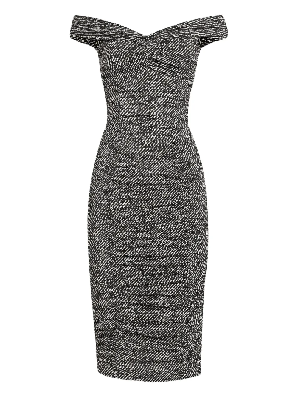 Dolce & Gabbana Off-shoulder Midi Dress In Black