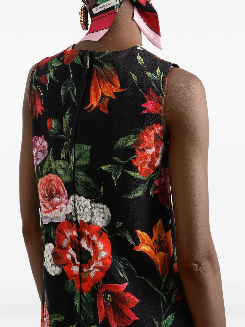 Dolce & Gabbana Mini-jurk met bloemenprint Zwart