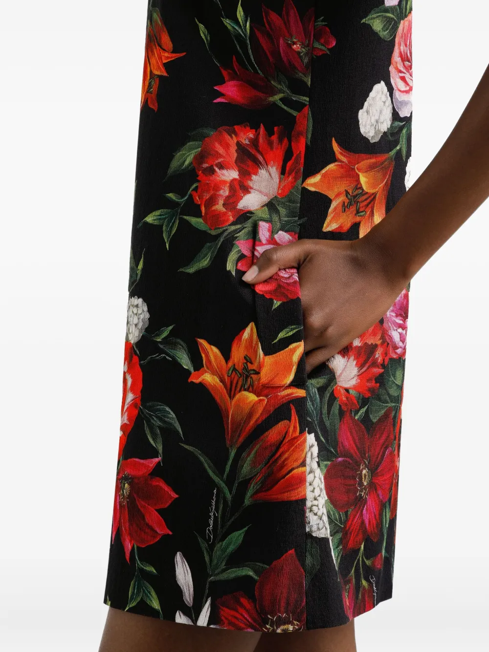 Dolce & Gabbana Mini-jurk met bloemenprint Zwart