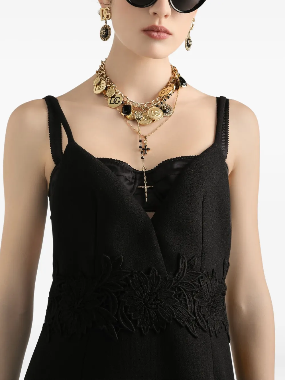 Dolce & Gabbana Mini-jurk met kanten detail Zwart