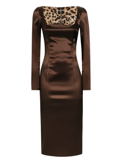 Dolce & Gabbana square-neck satin midi dress