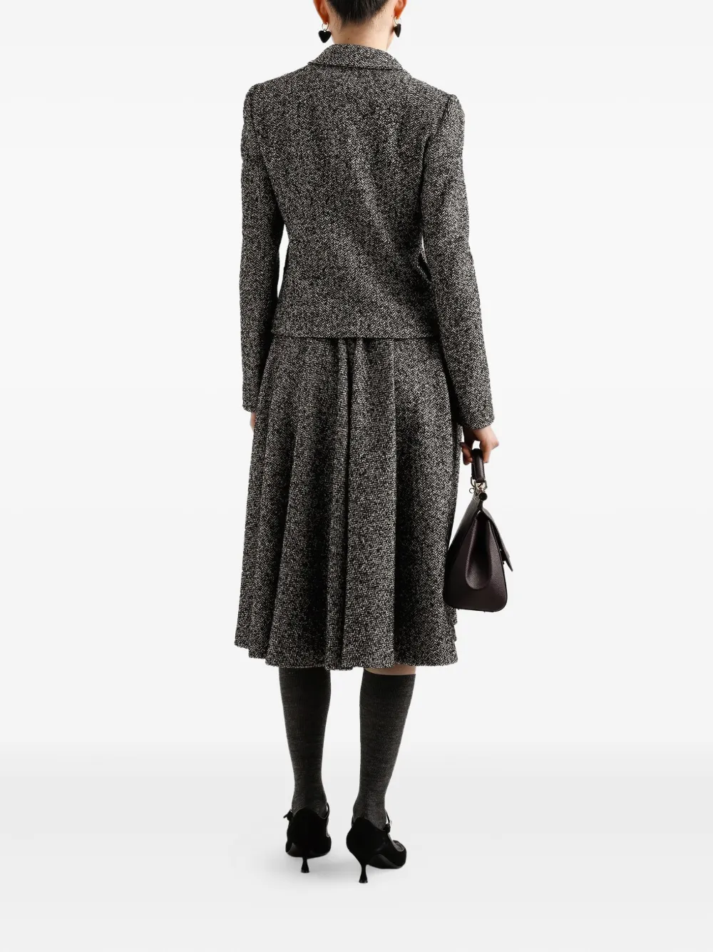 Dolce & Gabbana Geplooide midi-jurk Zwart