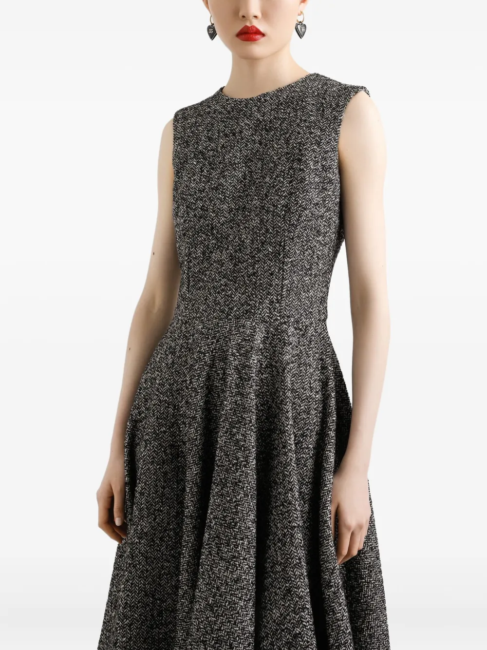 Dolce & Gabbana Geplooide midi-jurk Zwart