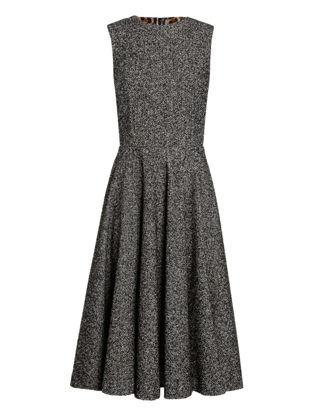 Dolce & Gabbana Pleat-detail Midi Dress In Black