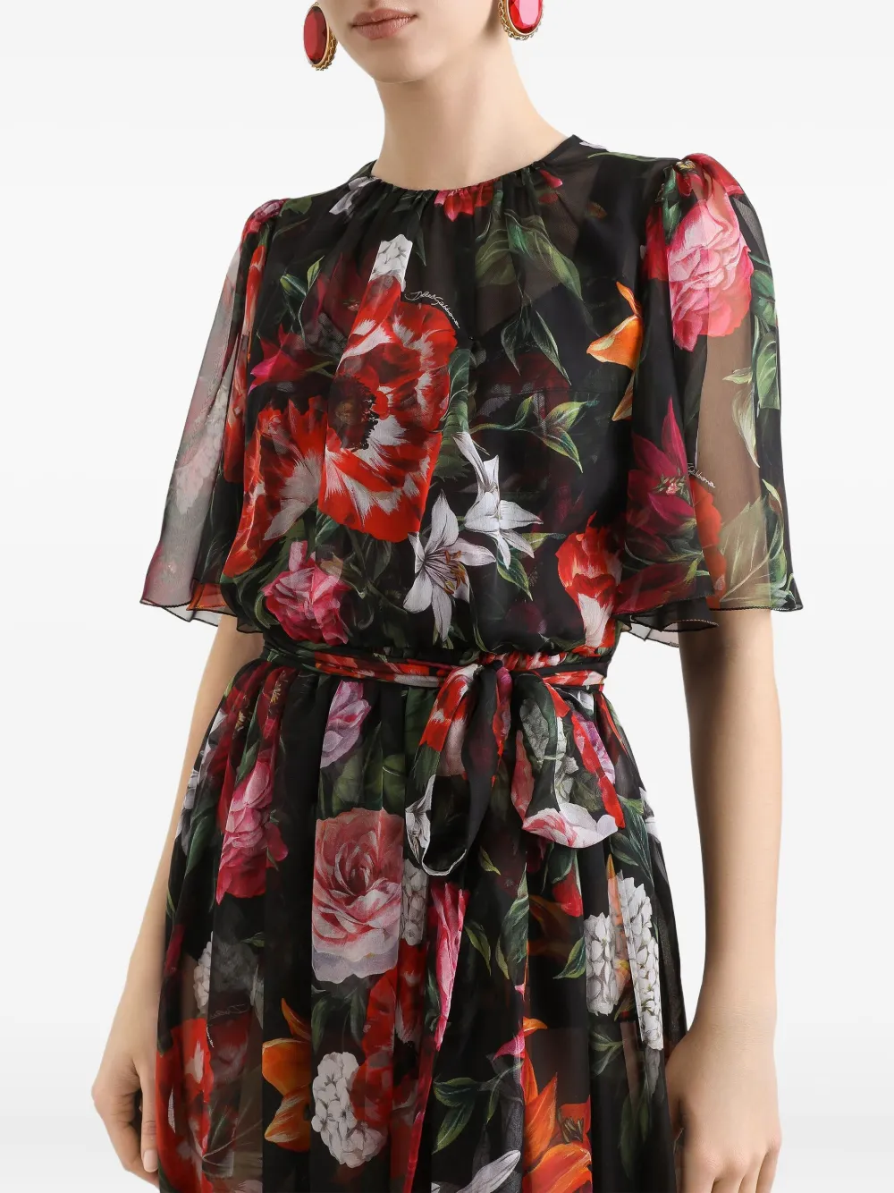 Dolce & Gabbana Zijden midi-jurk Zwart