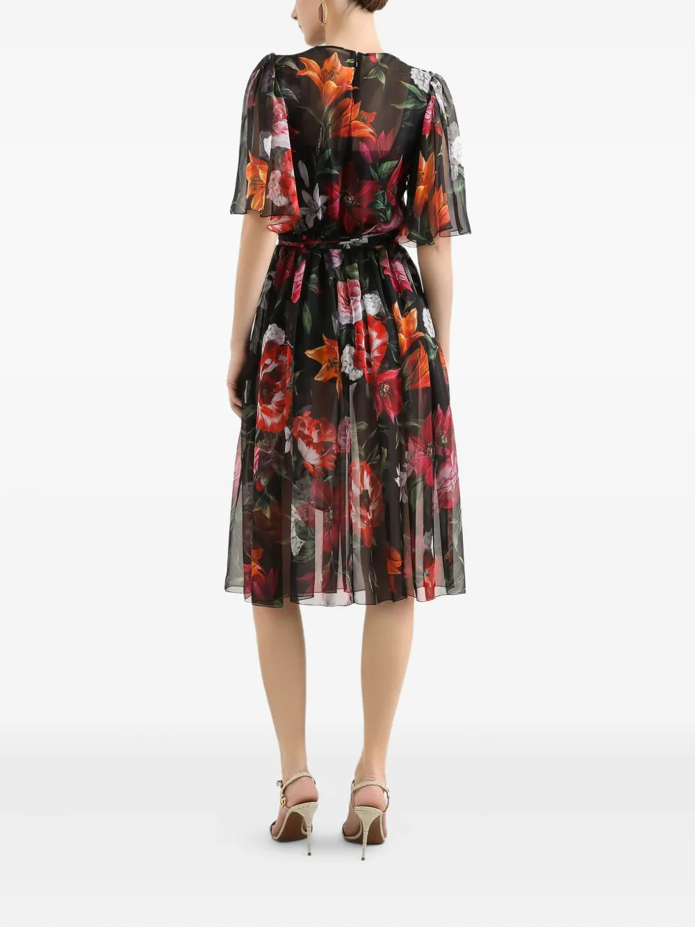 Dolce & Gabbana Zijden midi-jurk Zwart