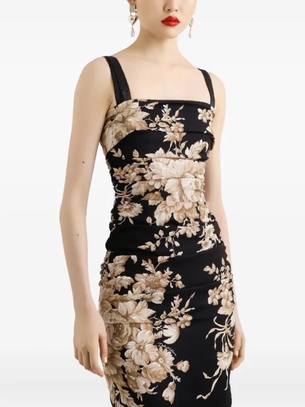 dolce and gabbana floral ruched dress Dolce & Gabbana