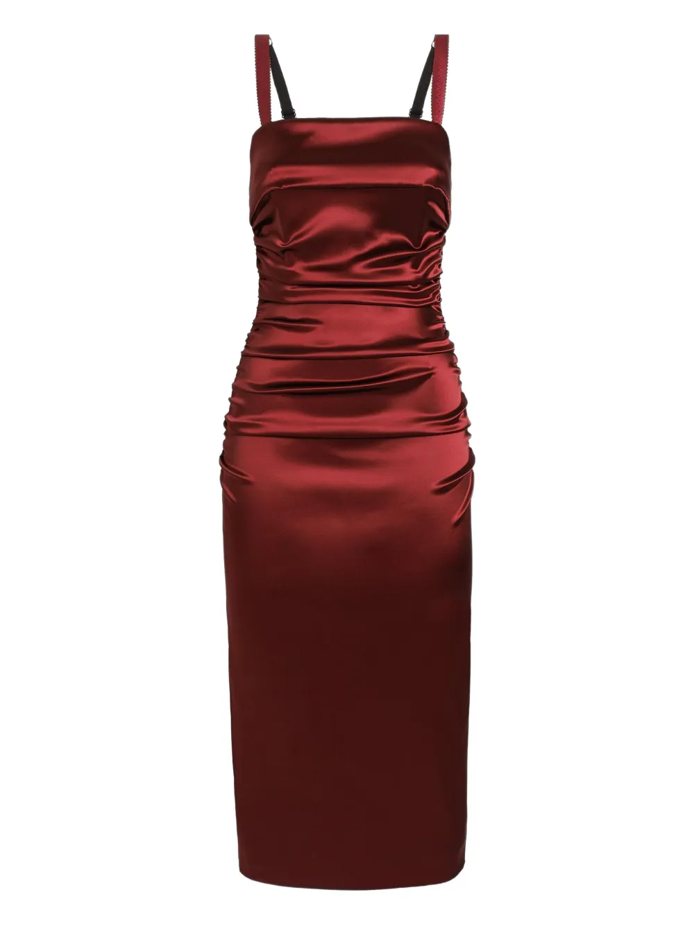 Dolce & Gabbana Satin Midi Dress In Red