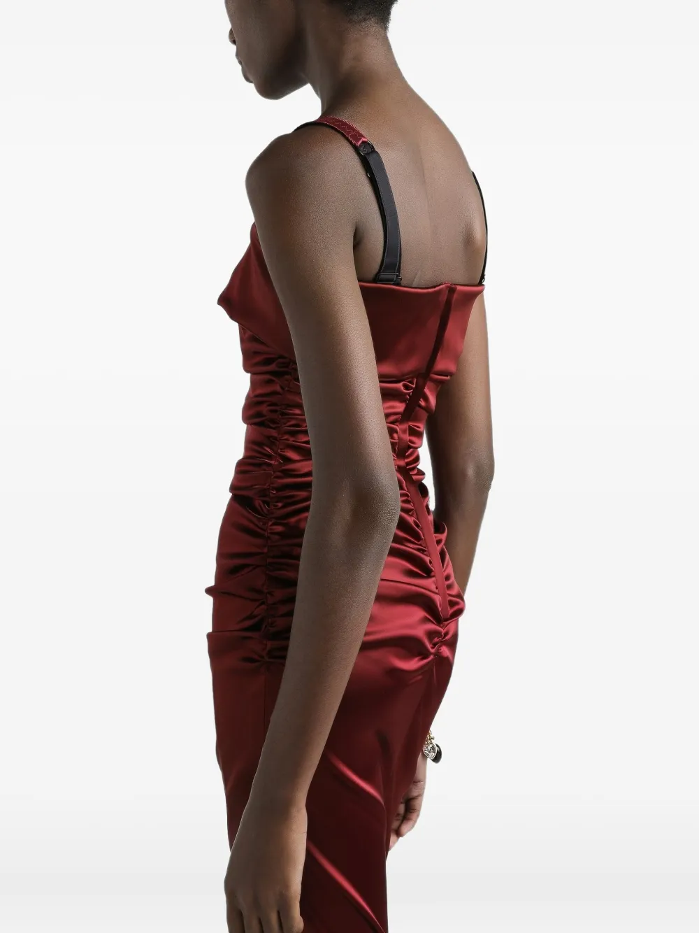 Dolce & Gabbana Satijnen midi-jurk Rood