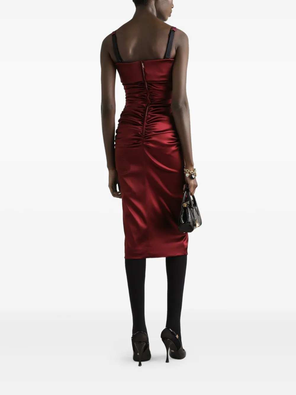 Dolce & Gabbana Satijnen midi-jurk Rood
