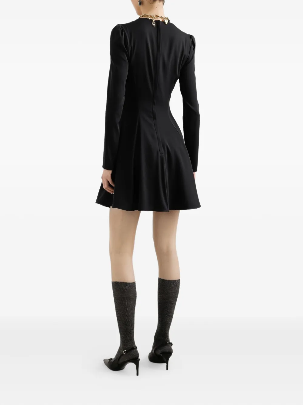 Dolce & Gabbana Sweetheart-neckline Flared Dress In Black