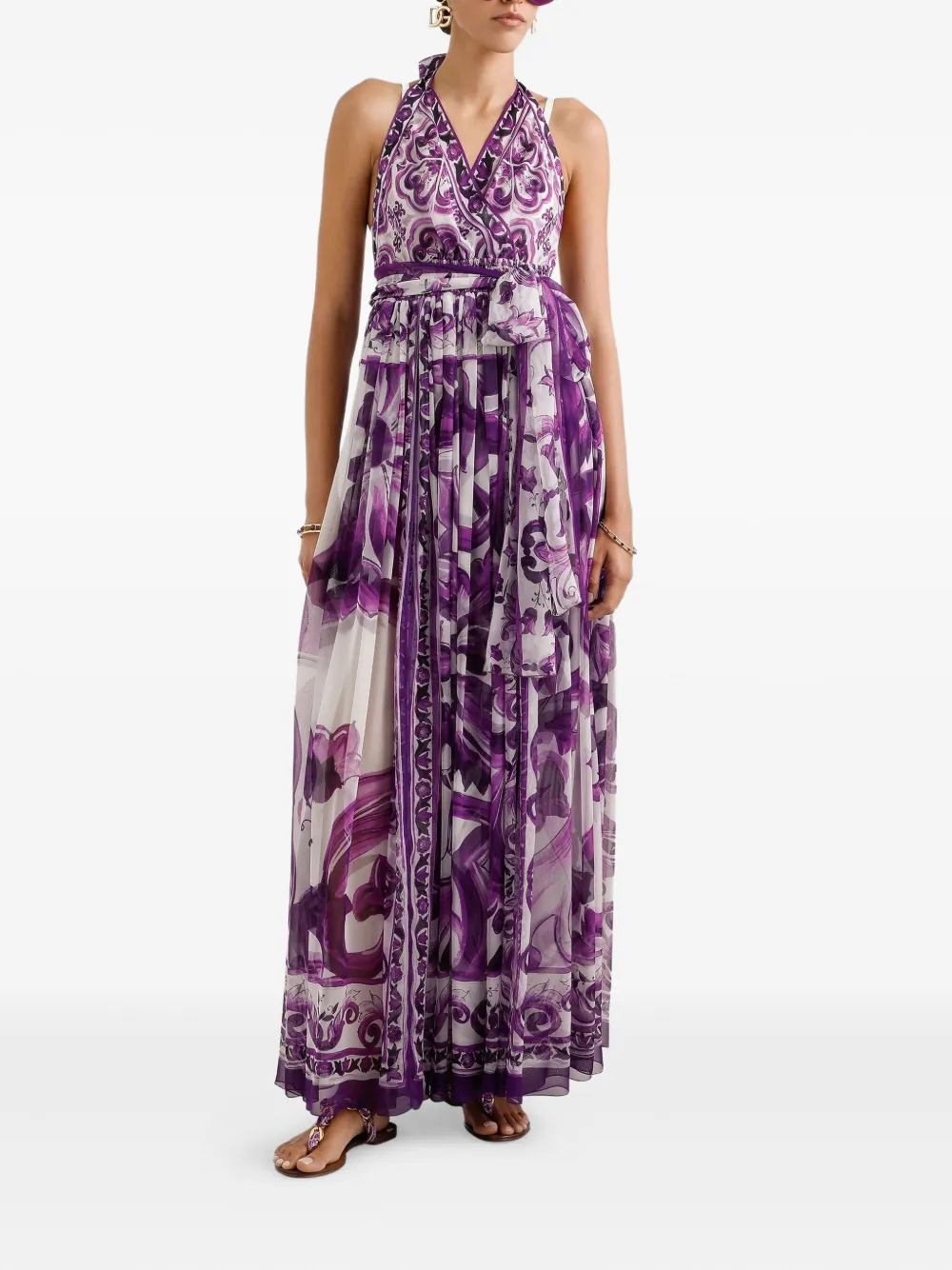 Dolce & Gabbana Zijden maxi-jurk Paars