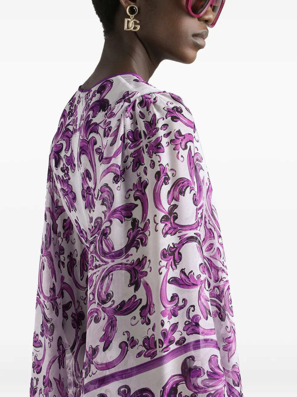 Dolce & Gabbana Jurk met Majolica-print Paars