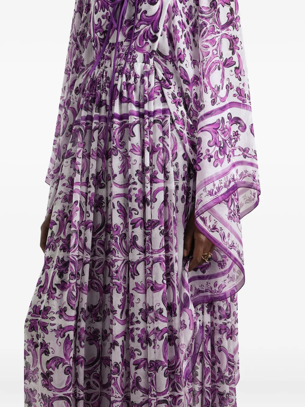 Dolce & Gabbana Jurk met Majolica-print Paars