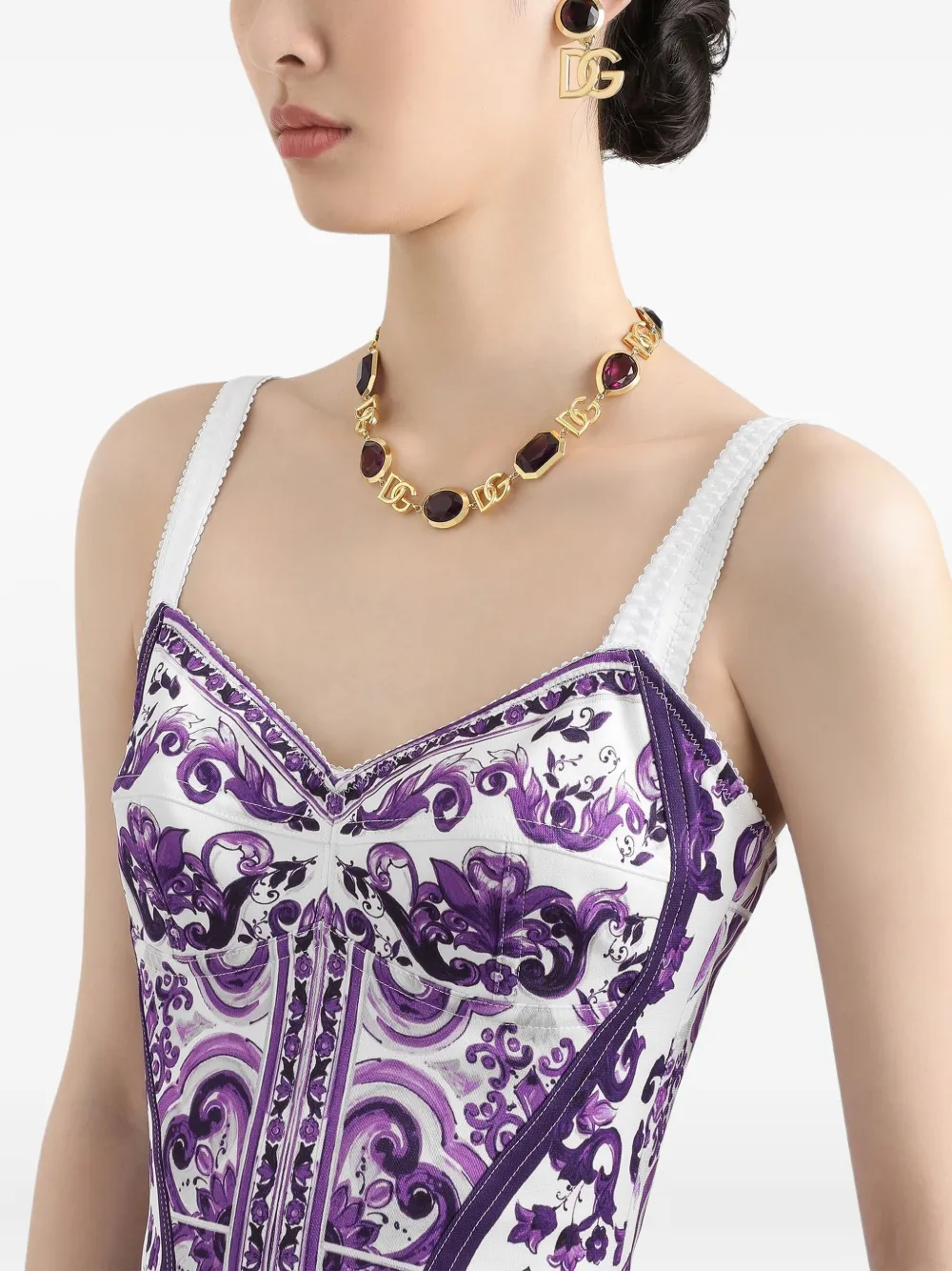 Dolce & Gabbana Midi-jurk met print Wit