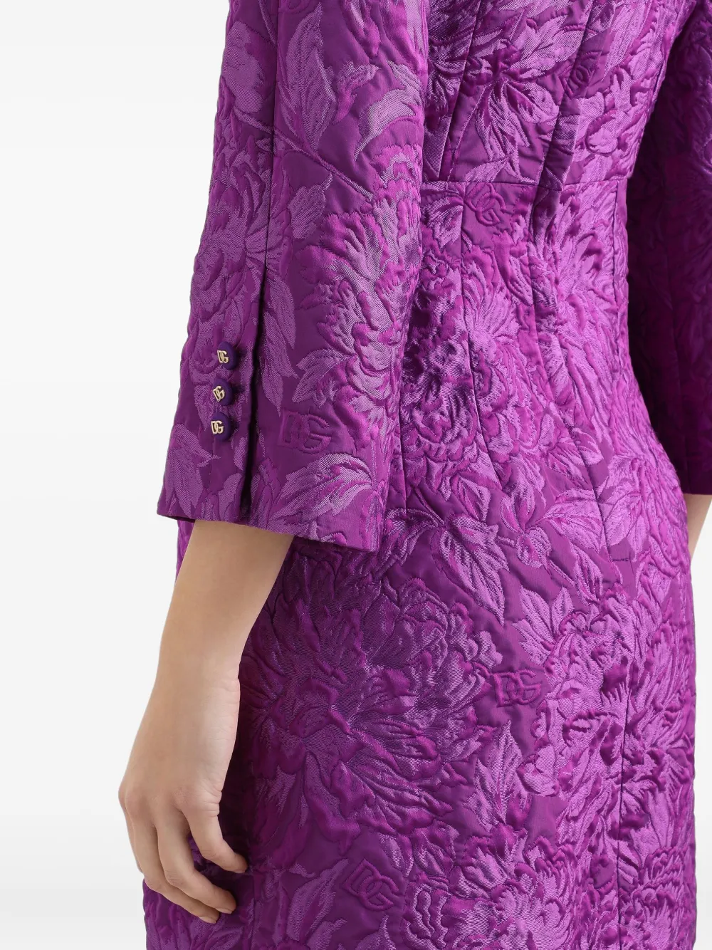 Dolce & Gabbana Jacquard Mini Dress In Gold