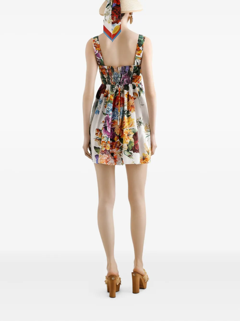 Dolce & Gabbana Mini-jurk met bloemenprint Wit