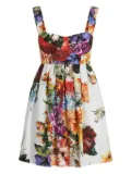 Dolce & Gabbana floral-print mini dress - White