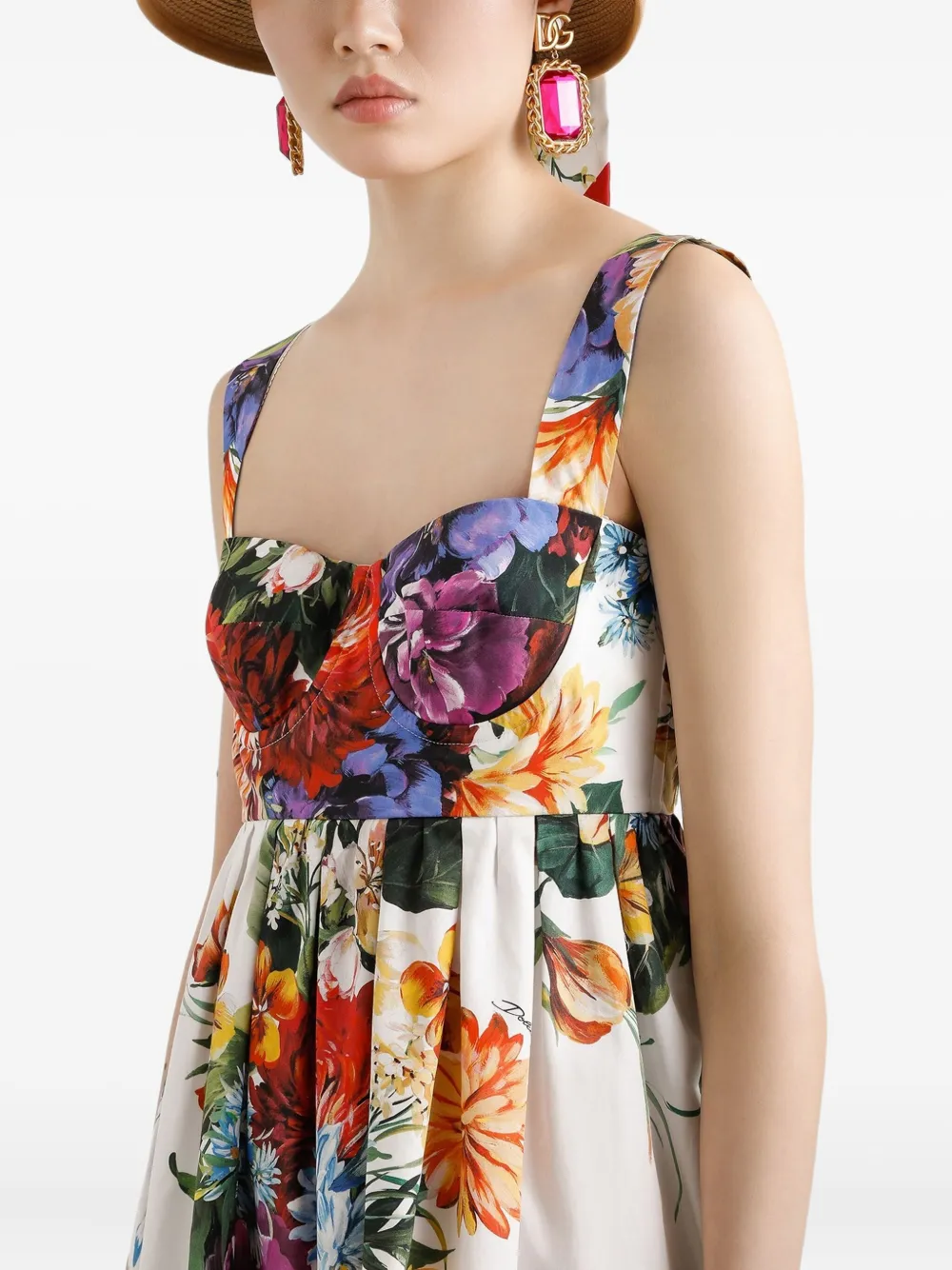 Dolce & Gabbana Mini-jurk met bloemenprint Wit