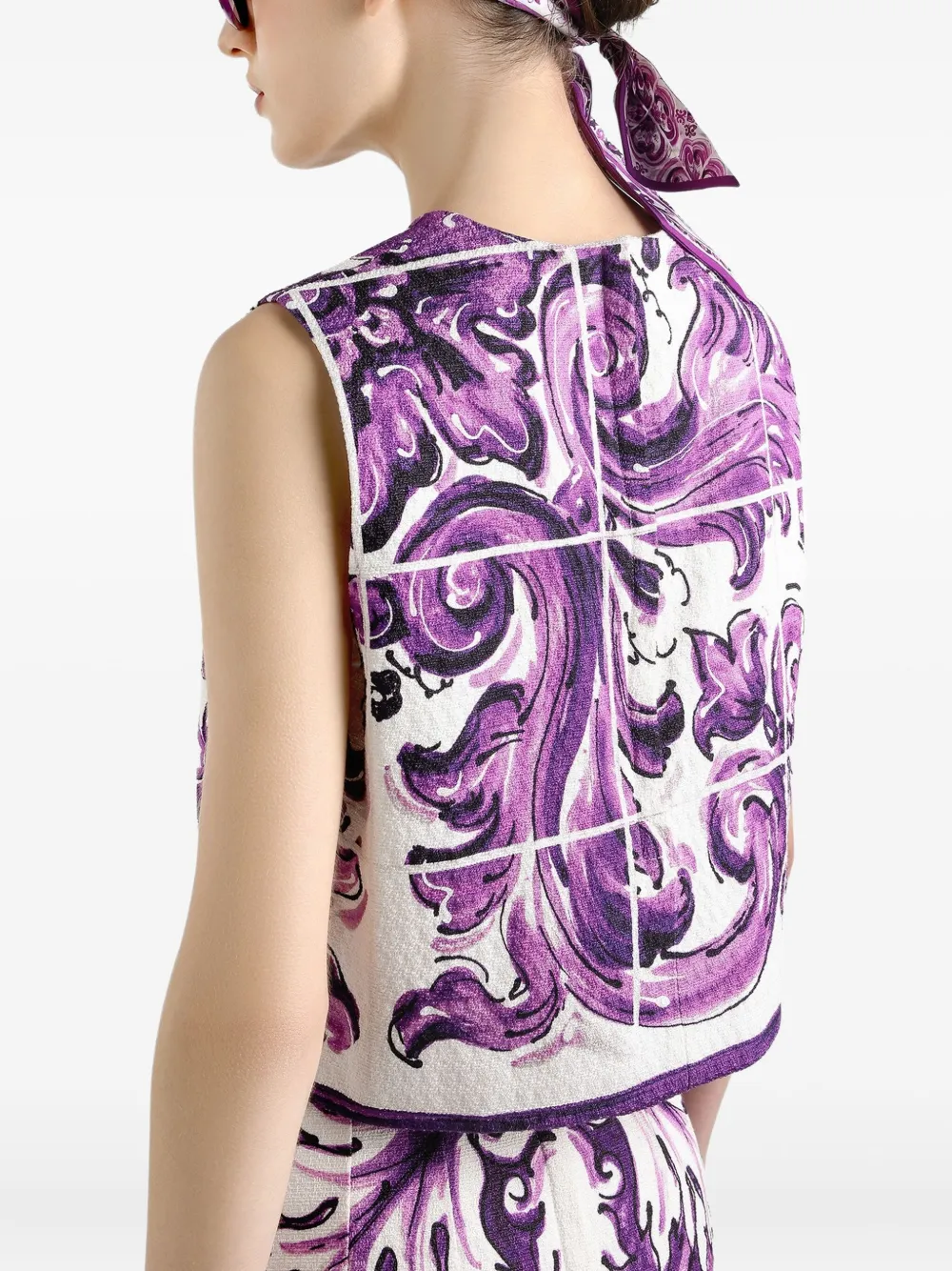 Dolce & Gabbana Top met Majolica-print Wit