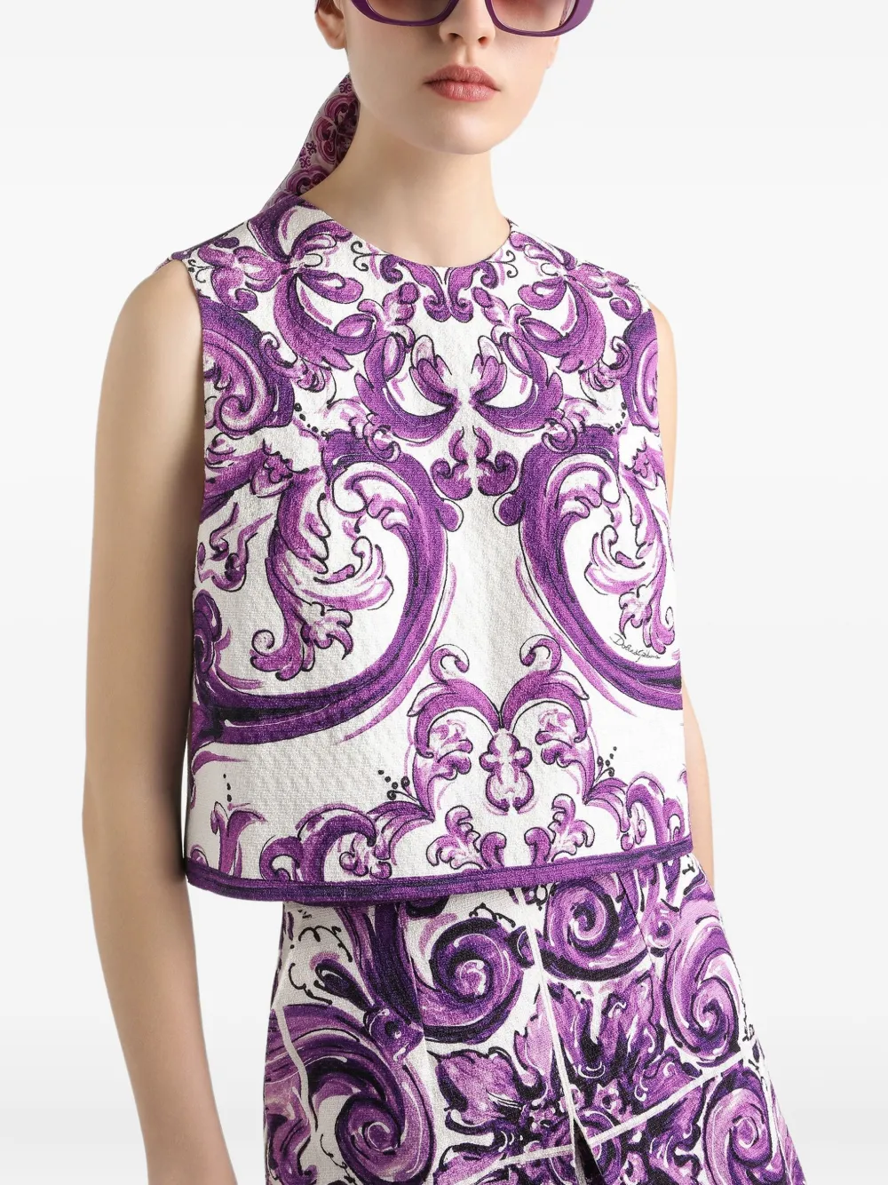 Dolce & Gabbana Top met Majolica-print Wit