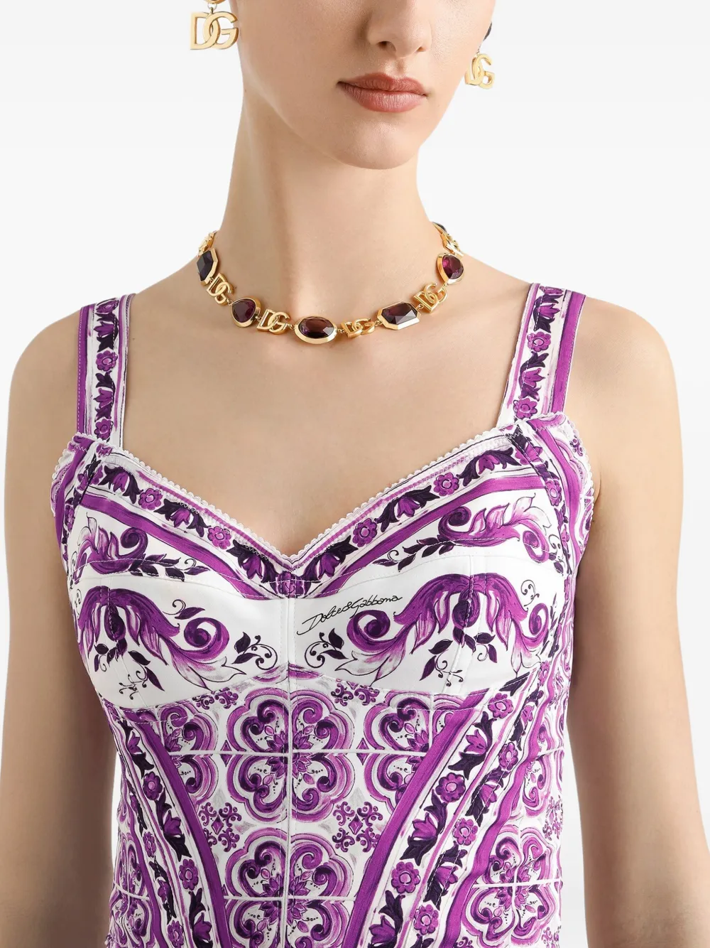 Dolce & Gabbana Strerch-zijden top Wit