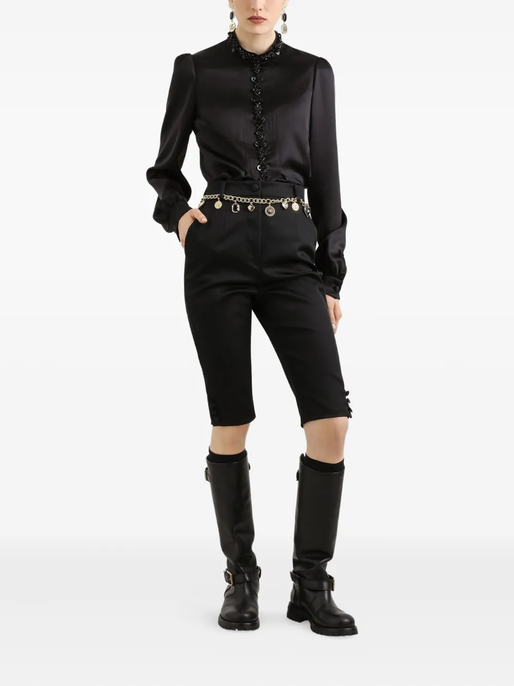 Dolce & Gabbana Satijnen blouse - Zwart