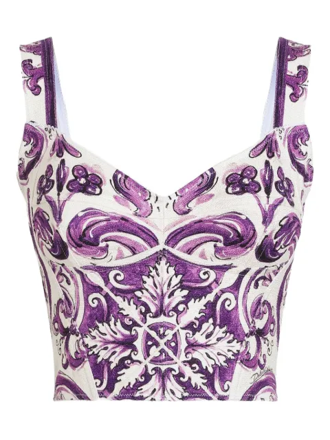 Dolce & Gabbana Majolica-print corset top