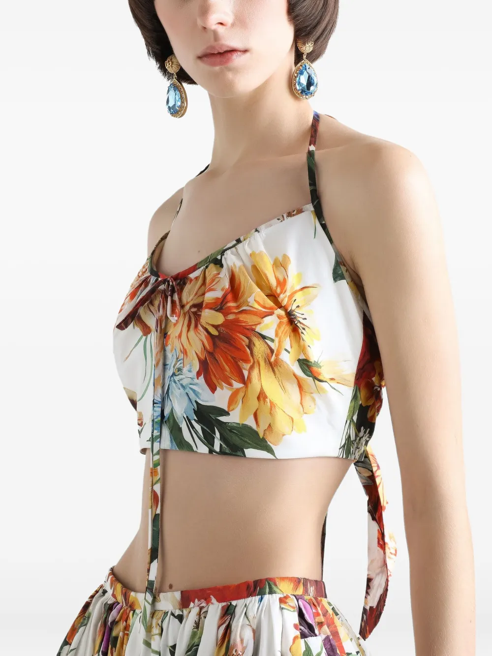 Dolce & Gabbana Top met bloemenprint Wit