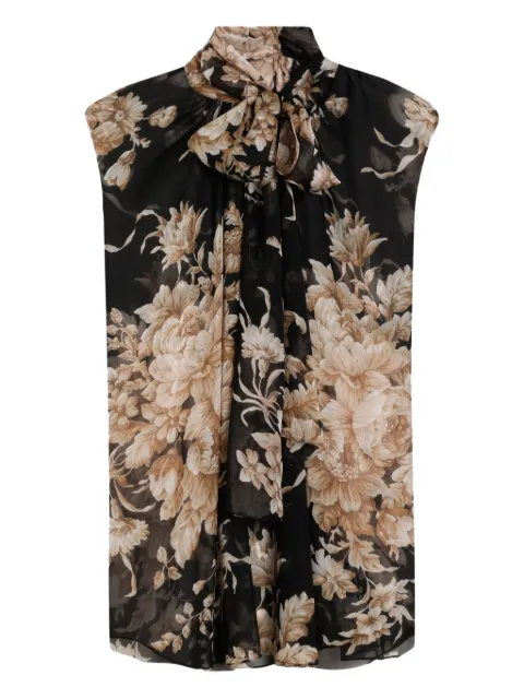 Dolce & Gabbana ローズプリント ノースリーブトップ