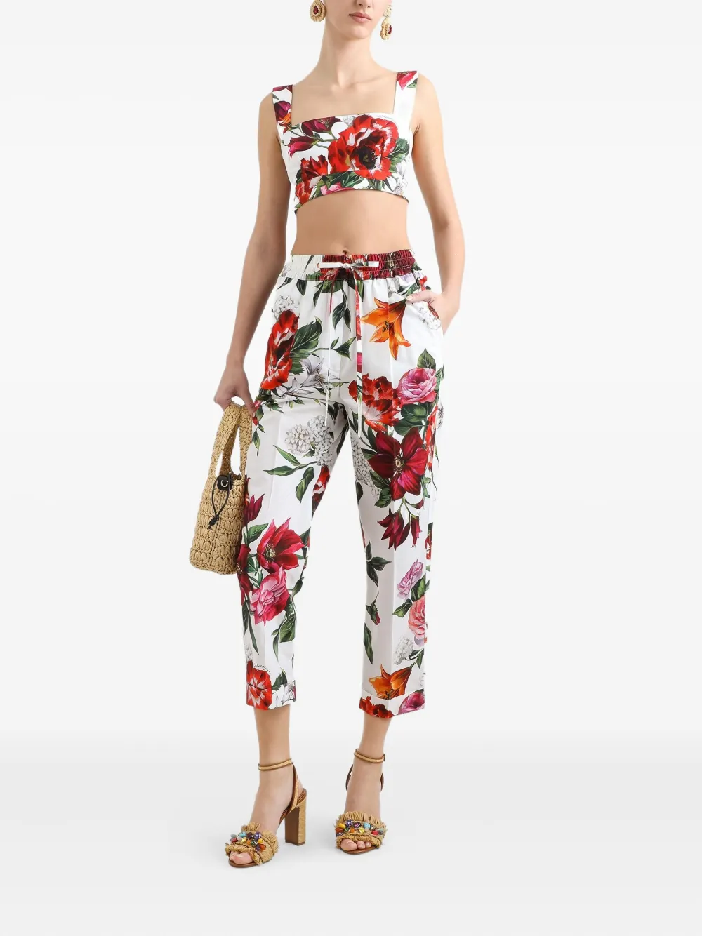 Dolce & Gabbana Top met bloemenprint Wit