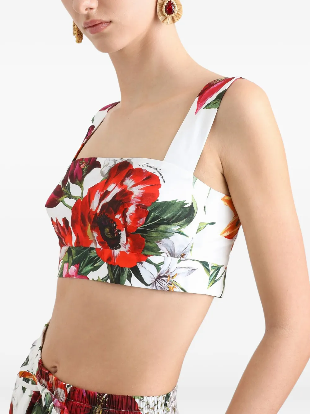 Dolce & Gabbana Top met bloemenprint Wit