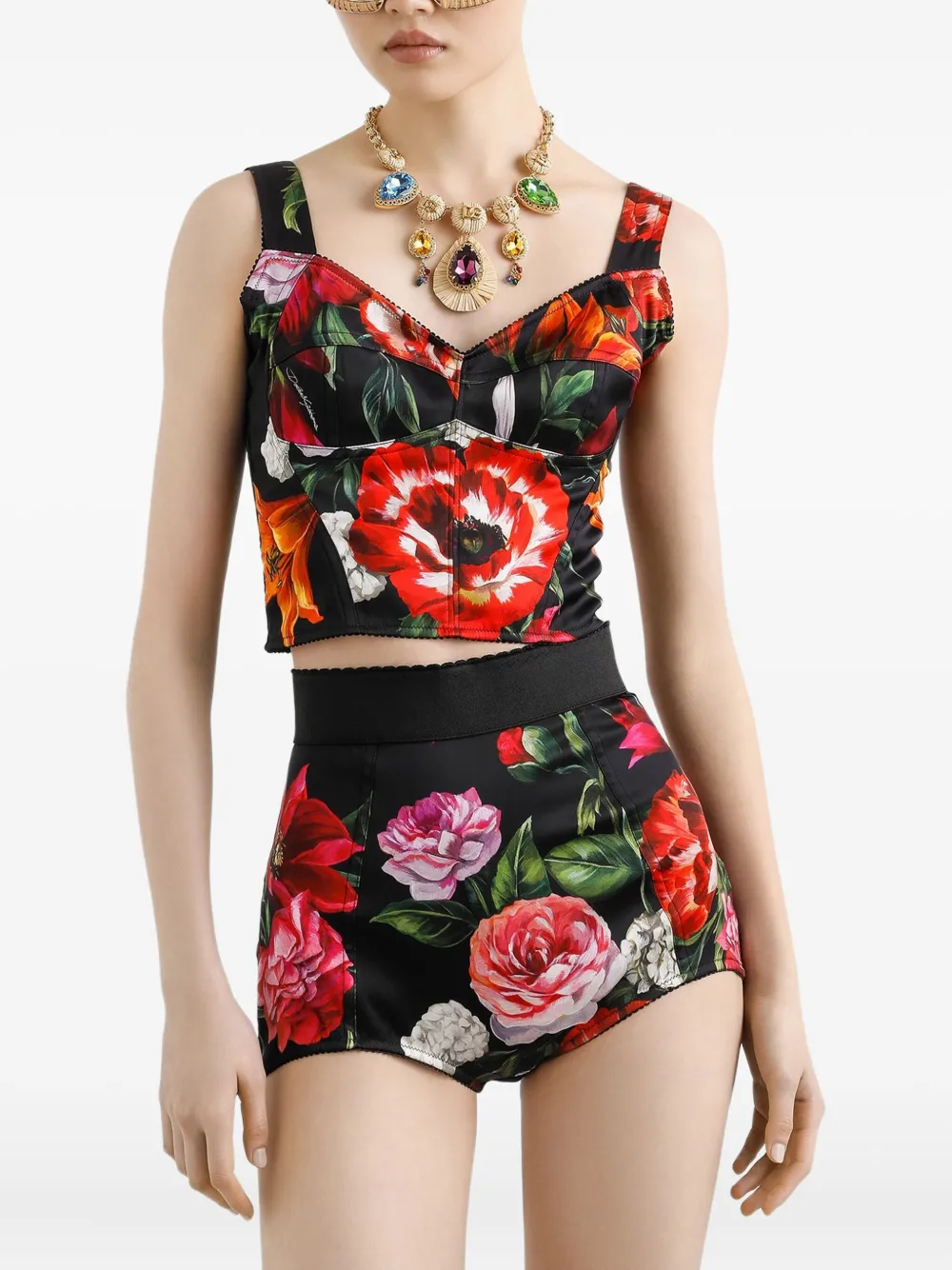 DOLCE & GABBANA FLORAL-PRINT TOP