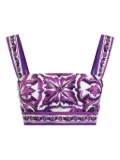 Dolce & Gabbana Majolica-print bralette top - White