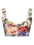 Dolce & Gabbana floral-print bralette top - White