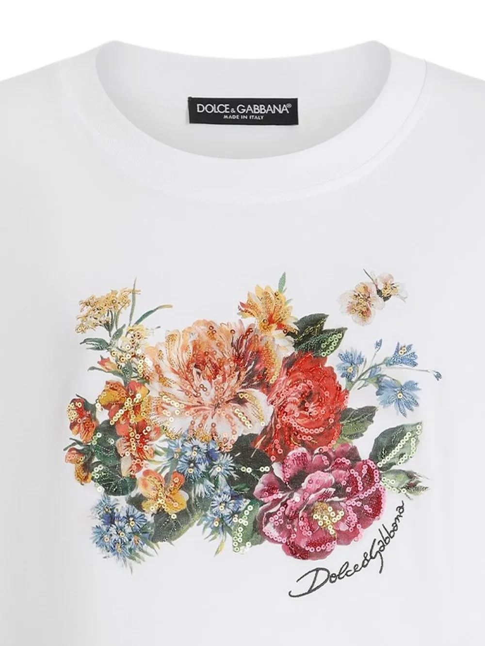 Dolce & Gabbana Flower-print T-shirt In White