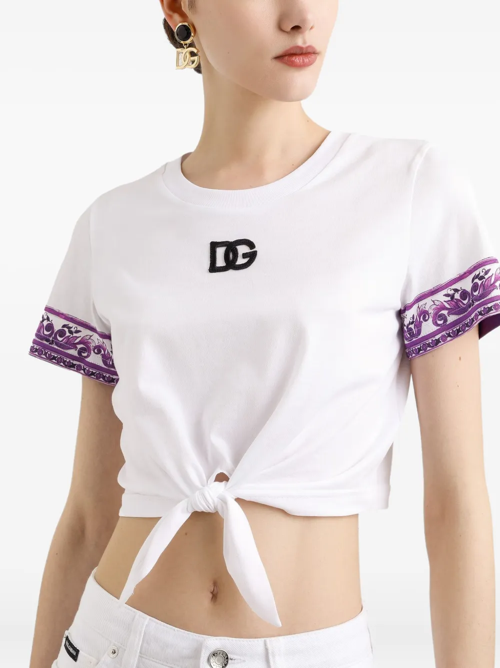 Dolce & Gabbana Katoenen T-shirt met logopatch Wit