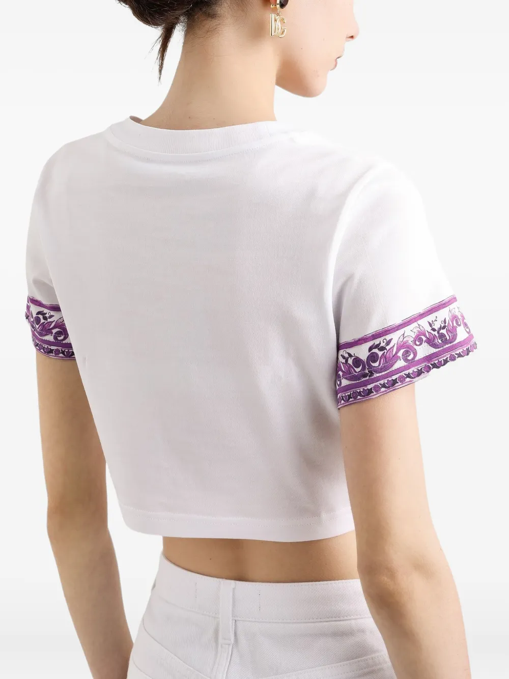 Dolce & Gabbana Katoenen T-shirt met logopatch Wit