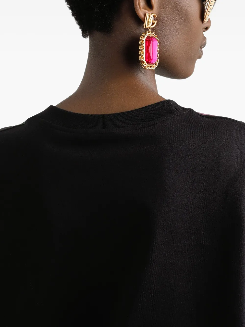 Dolce & Gabbana T-shirt van katoen-zijdeblend Zwart