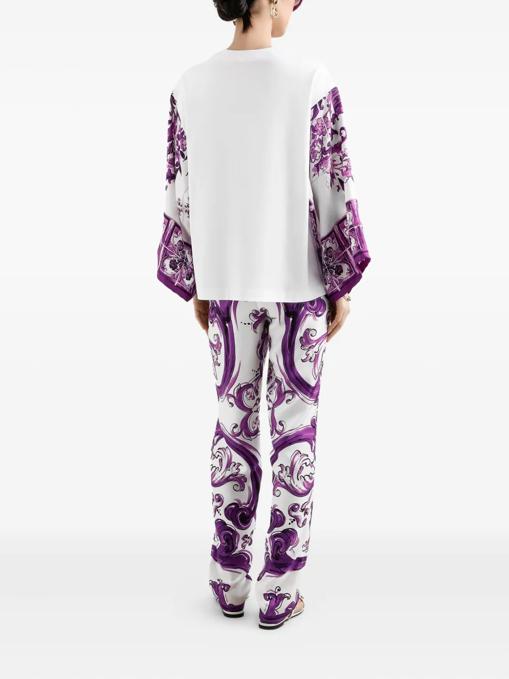 Dolce & Gabbana Blouse met Majolica-print Wit