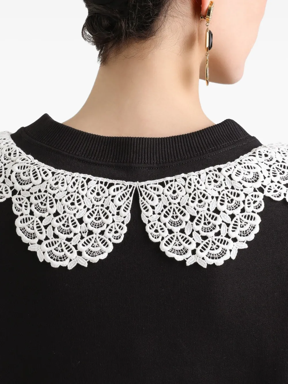Dolce & Gabbana Sweater met kanten detail Zwart